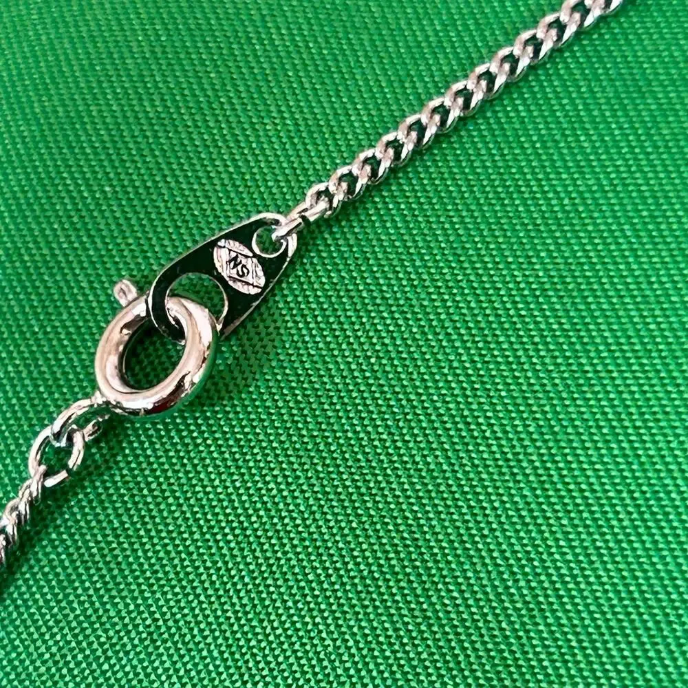 925 Silver Pendant Necklace and Earring Set Silver Black 18